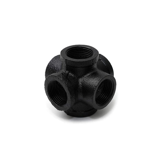 6-weg ¾ inch BSP smeedbaar gietijzer zwart geverfde buisfittingen accessoires~4514