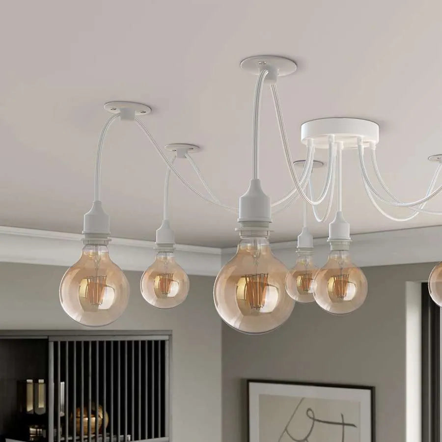 8 way spider Light E27 Pendant Light adjustable cable with swag hook for Kitchen Island Living Room Bedroom Bar Decor-Application image