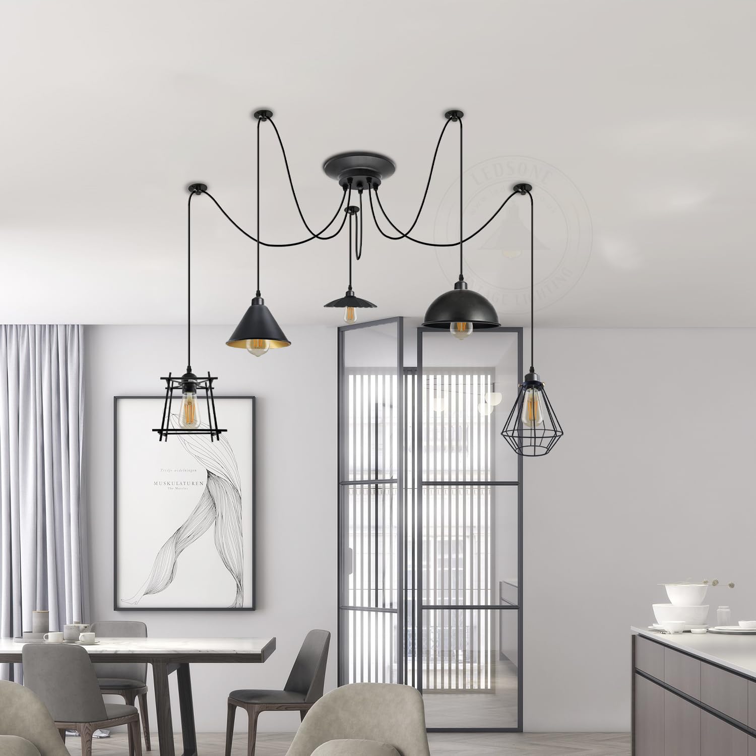 light ragno pendant breakfast