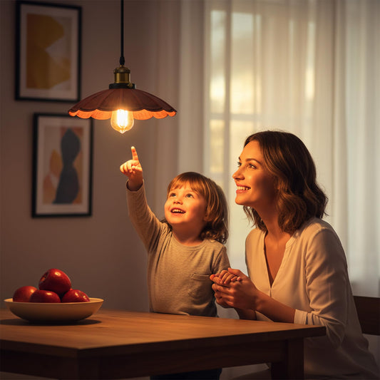 Hanging Light Scalloped E27 Indoor Metal ~6773