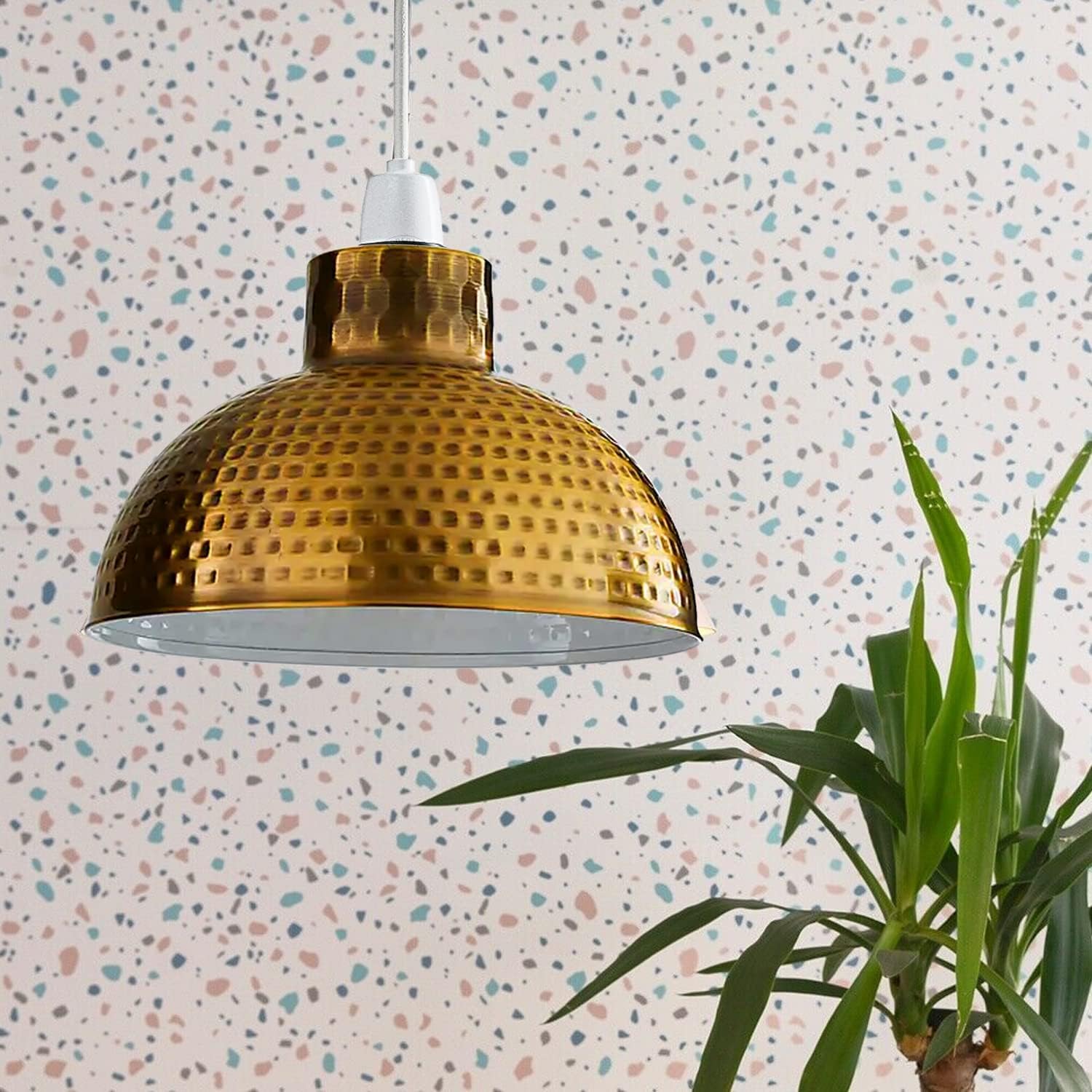 yellow Brass living room  Light shade & Retro Lampshade Dome Shape