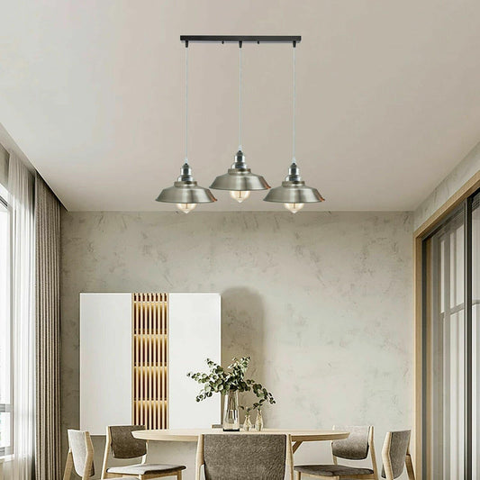 Satijnnikkel plafondlamp met meerdere stopcontacten - 1985