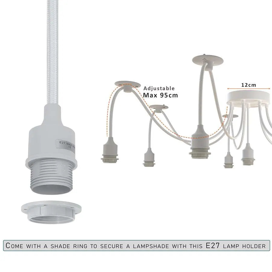 8 way spider Light E27 Pendant Light adjustable cable with swag hook for Kitchen Island Living Room Bedroom Bar Decor-Application image