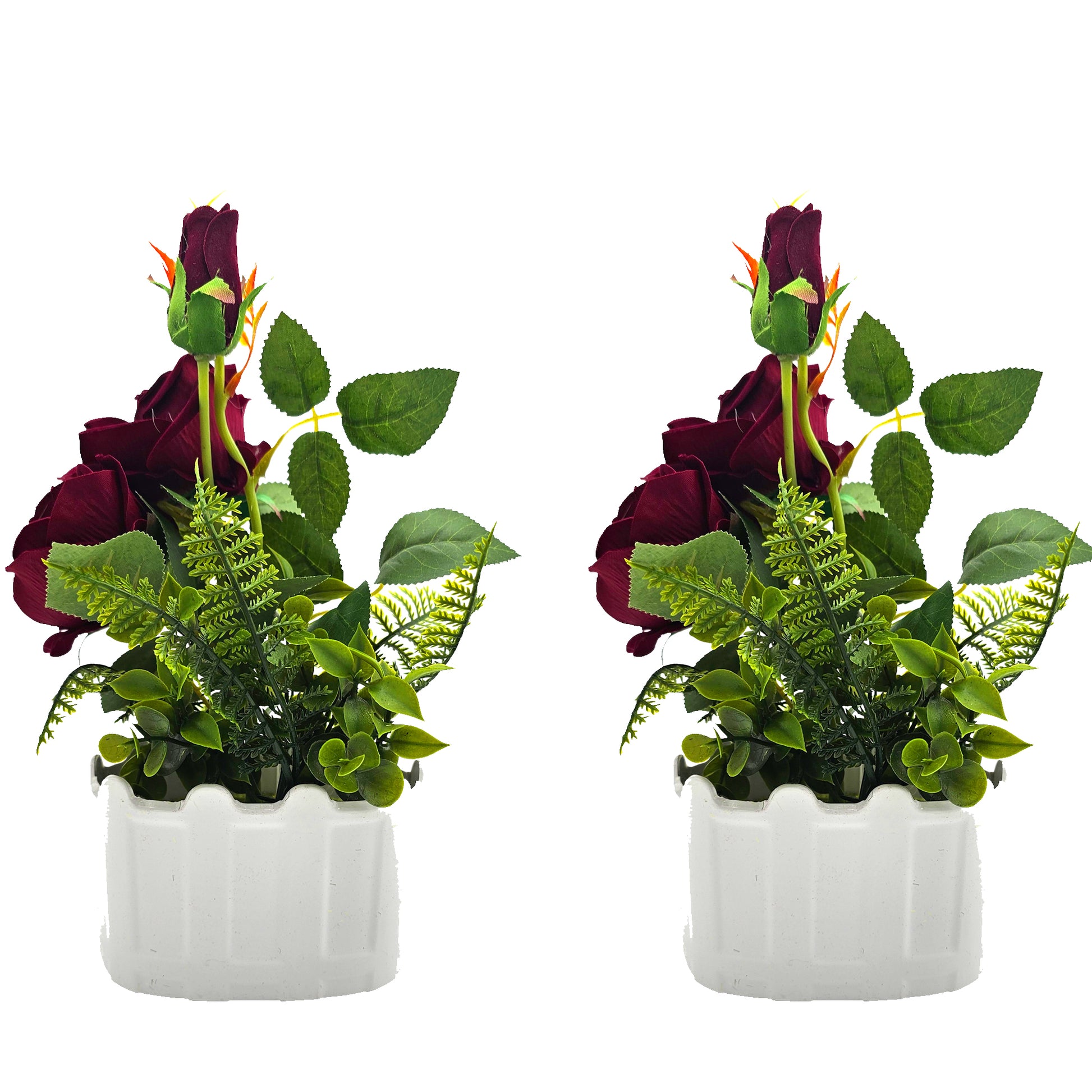 Artificial flower pot with flowers