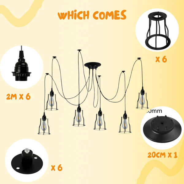 Retro Chandelier Ceiling Spider Light