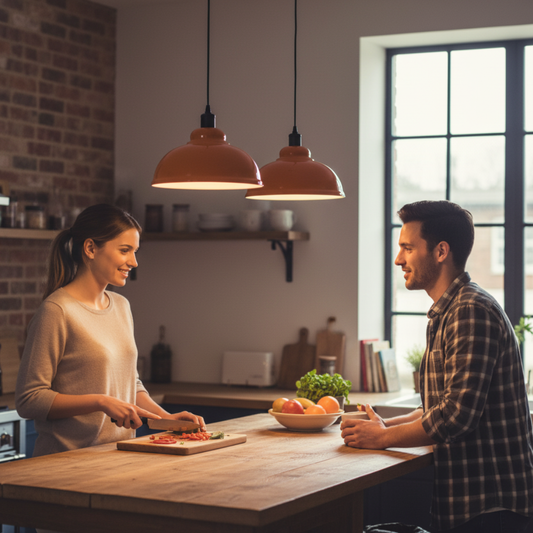 2 Light Dome Pendant Light E27 Adjustable ~6451