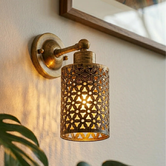 Vintage industriële retro loft geborstelde koperen wandlampen veranda lamp~2619