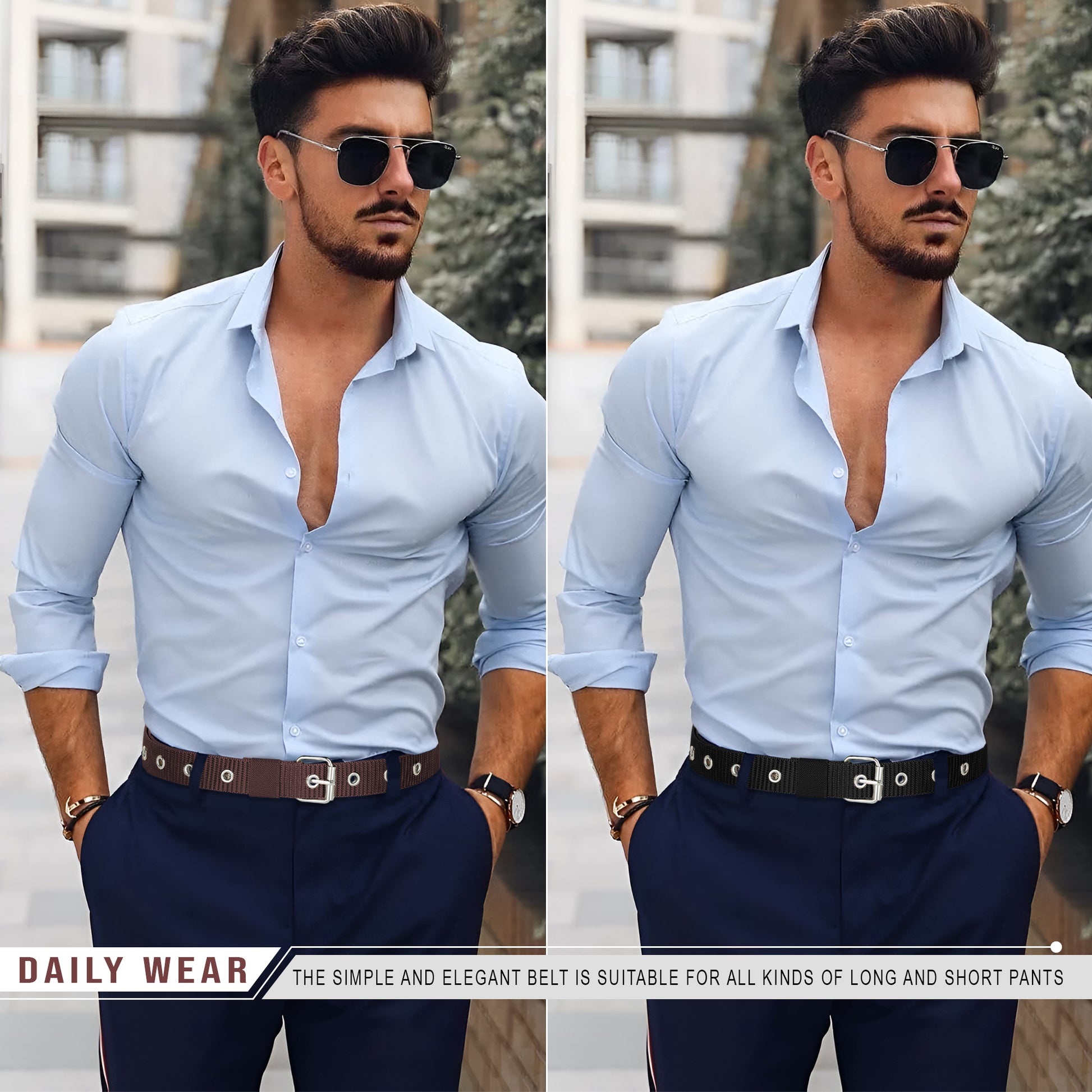 Nylon Skinny Waistband Adjustable Pin Buckle Belts