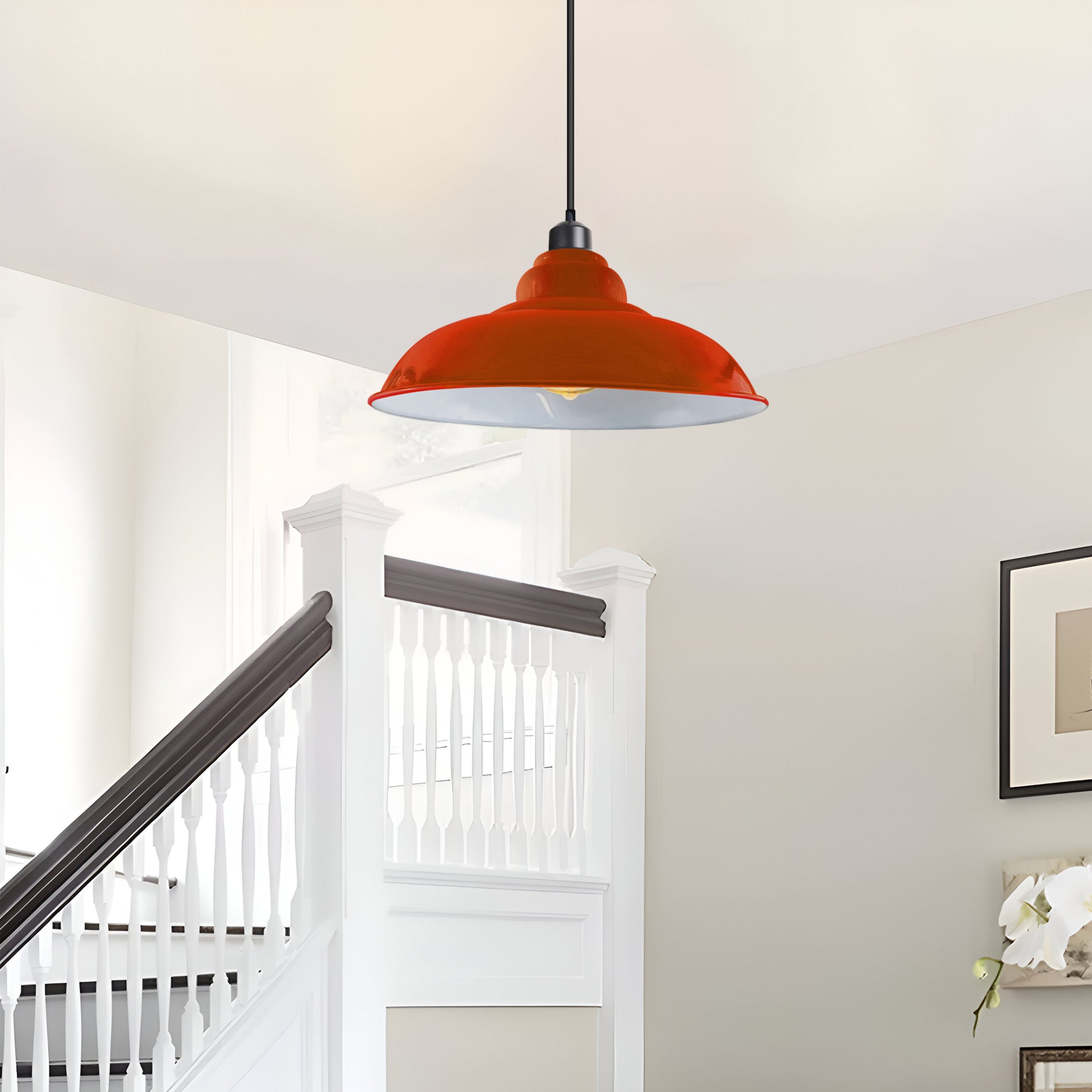 Modern orange metal pendant light