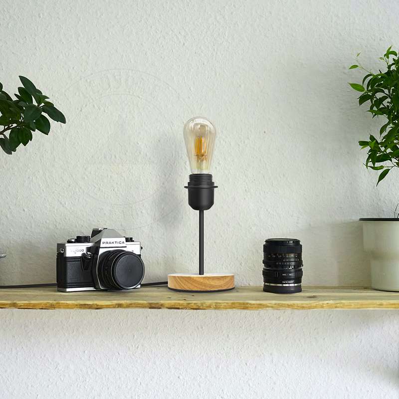 Vintage Black Table Lamp BS Plug With ON/OFF E27 Desk Light-App 4