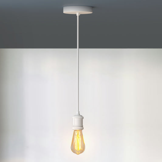 LEDSone Industriële Vintage 1 Outlet Witte Metalen Plafondrozet 120x25mm~2774