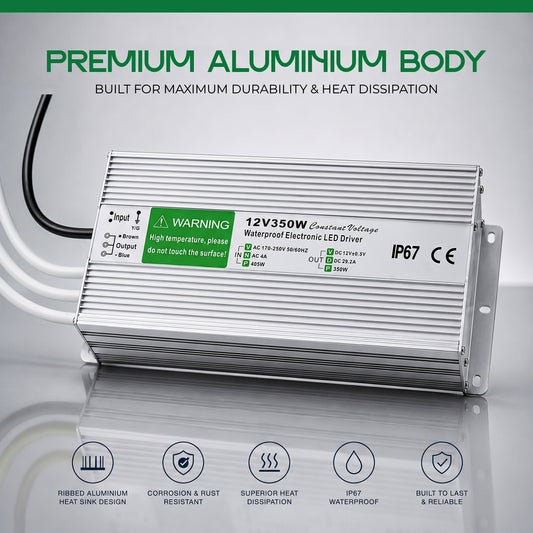 IP67 waterdichte DC 12V 350W LED-driver LED-voedingstransformator ~ 4461