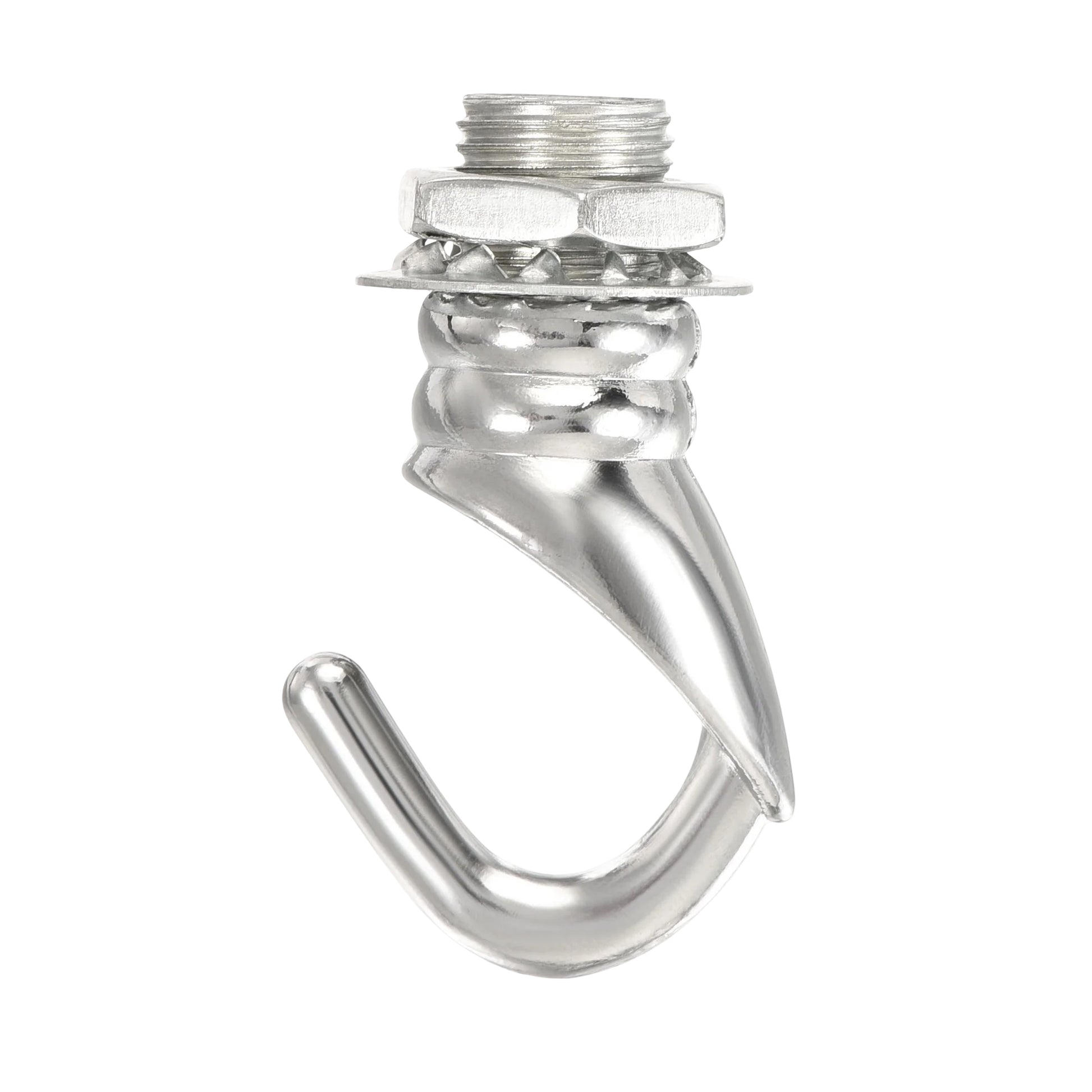 A collection of vintage iron ceiling hooks in various colors including gold, silver, and bronze, designed for hanging pendant fixtures.