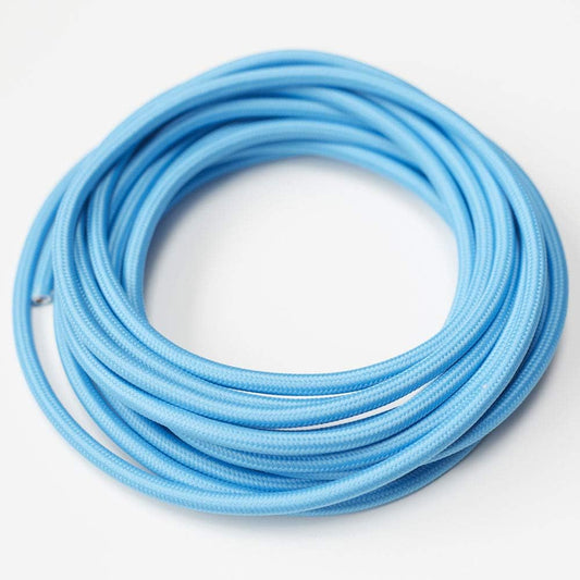 1m/5m/10m stoffen verlichting vintage lichtblauwe flexibele ronde kabel elektrische draad~3026