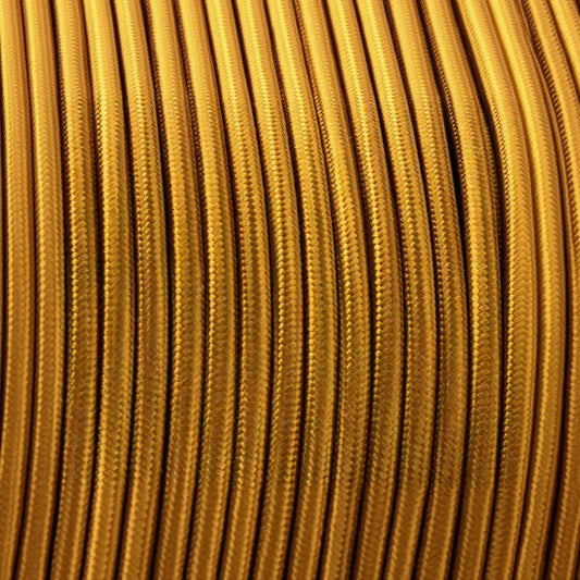 5m 3-aderige ronde vintage gevlochten stoffen gouden kabel flex 0,75 mm~4679