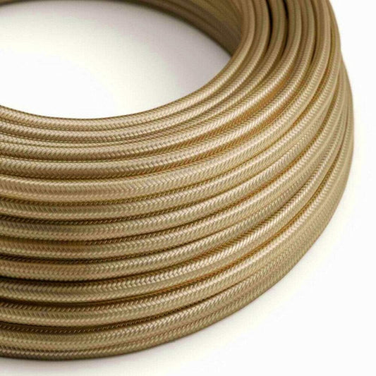 1M/5M/10M 3-aderige ronde vintage gevlochten stoffen lichtgouden kabel flex 0,75 mm~4601
