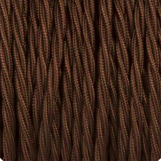 1m/3m/5m/10m 3-aderige gedraaide bruine 0,75mm stoffen kabel ~3064