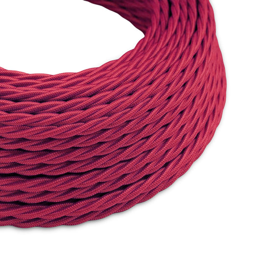 1M/3M/5M/10M 3-aderige gedraaide elektrische kabel, effen bordeauxrood, stof 0,75 mm~3055