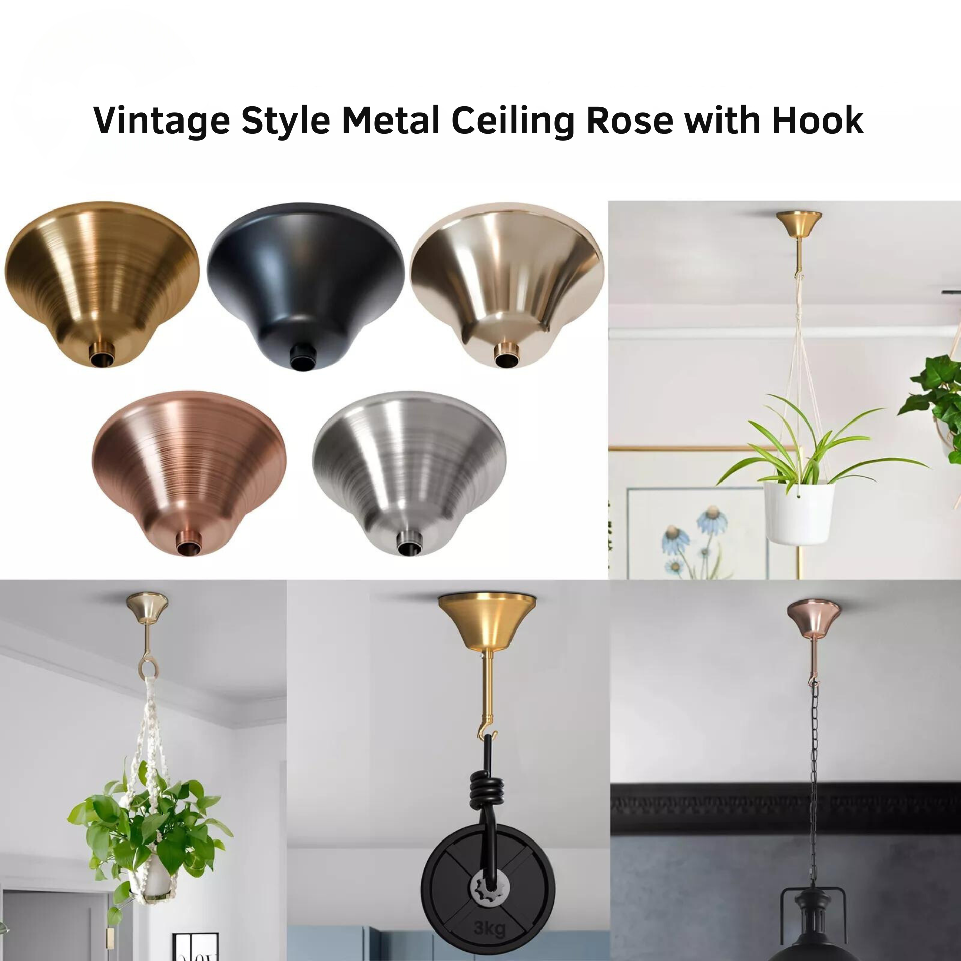 ceiling rose pendant light fitting with E27 lamp holder