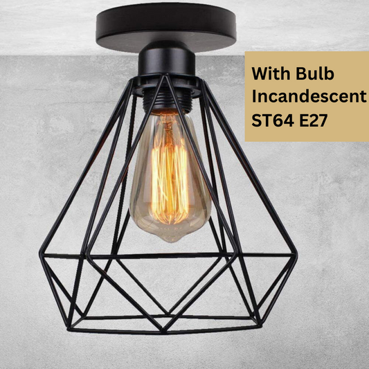 Vintage Edison plafondlamp met inbouwspot, lamphouder ~2149