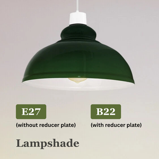Groene retro metalen hanglampkap plafondlamp, eenvoudig te monteren ~2084