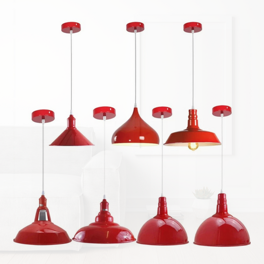 Rode retro hanglampen voor slaapkamer en keuken ~1435
