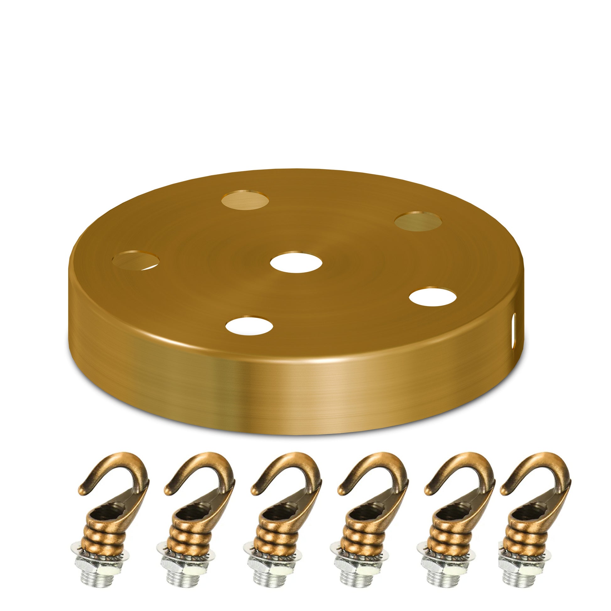 Industrial ceiling rose with braided flex E27 lamp holder