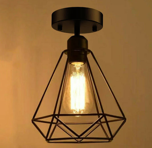 E27 Industrial Cage Flush Mount Light ~6161