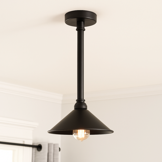 Vintage kegelvormige lange pijp hanglamp ~5463