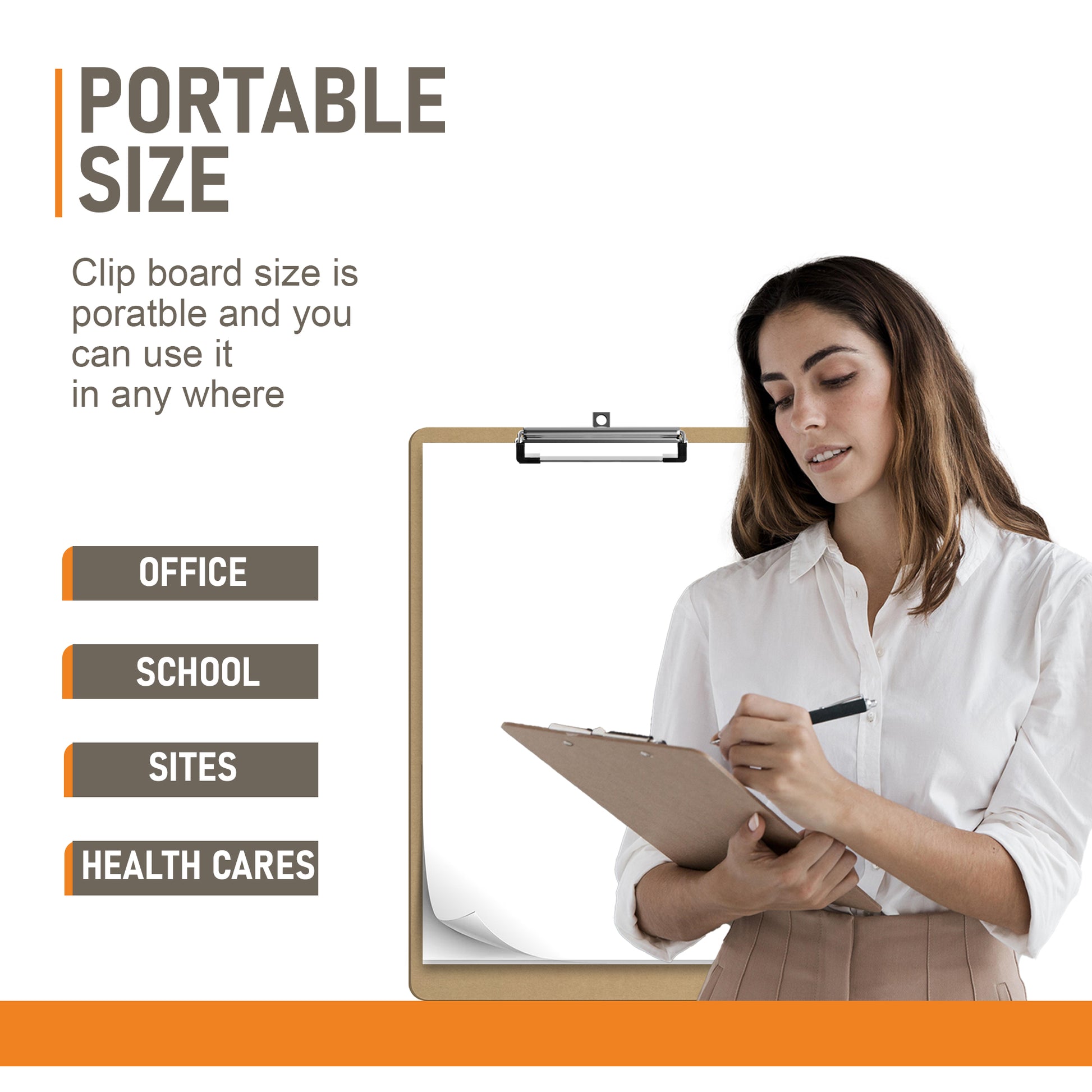 Portable 12-Pack A4 Clipboard | Metal Clip