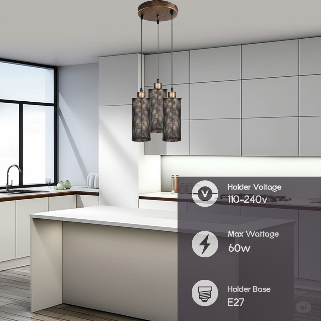 Pendant light 3 head Ceiling light Hanging light chandelier light fitting 3 way light Metal pendant light Metal wire cage Metal pendant light black pendant light 3 Head pendant light ceiling light drum wire cages cluster ceiling light industrial pendant lamp vintage loft light retro wire cage shade black ceiling lamp E27 light fixture