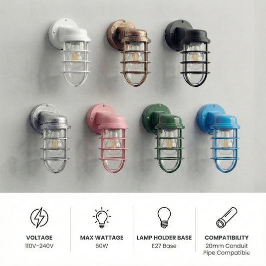 caged marine wall light