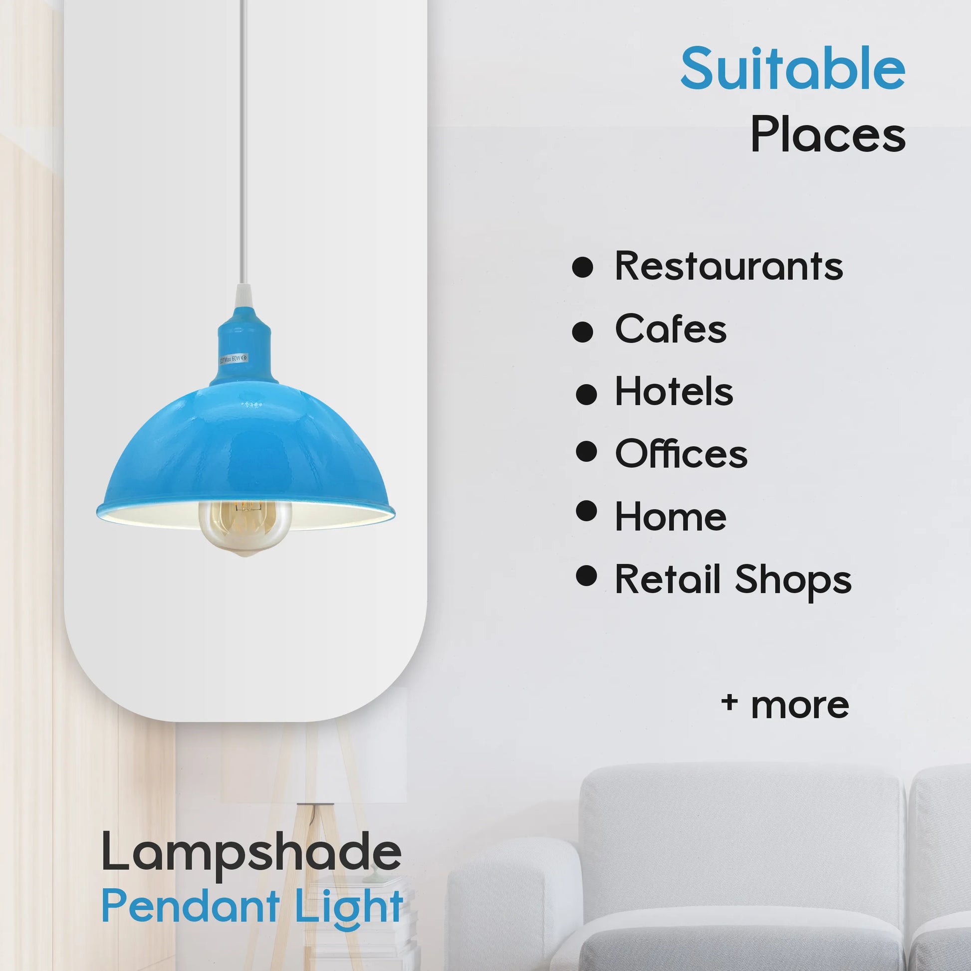 light blue pendant light