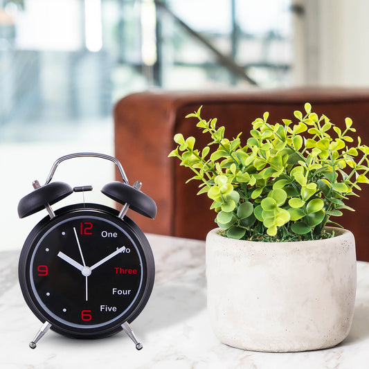 Double bell clock in black finish
