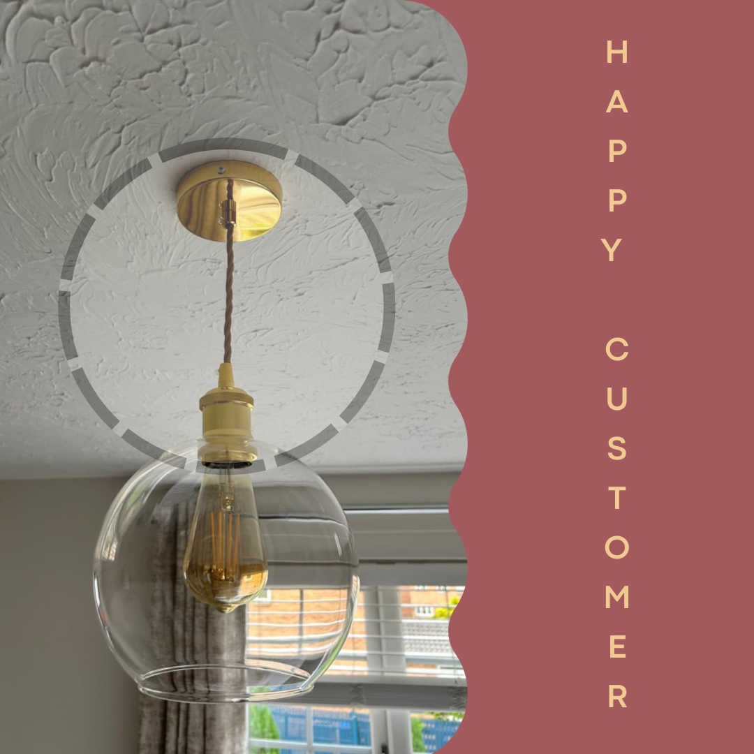 French Gold 1M_Twisted Cable Pendant with E27 Holder with customer review