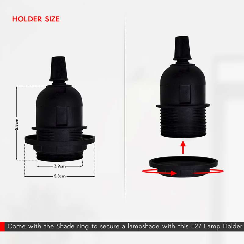 E27 Plug in Black Light Socket Cord Stylish Ceiling Hanging Lights