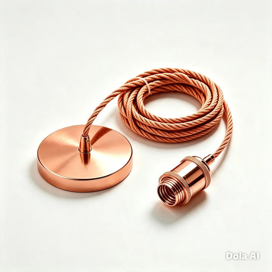 Hanglampfitting Plafondrozet E27 Ophanging Roségoud~2383