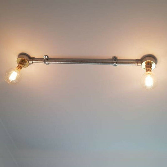 Industrial 2 Head Steampunk Metal Water Pipe Wall Light Sconces