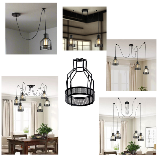 Industrial Spider Pendant Light | Multiple Ceiling Light Fixture ~6139