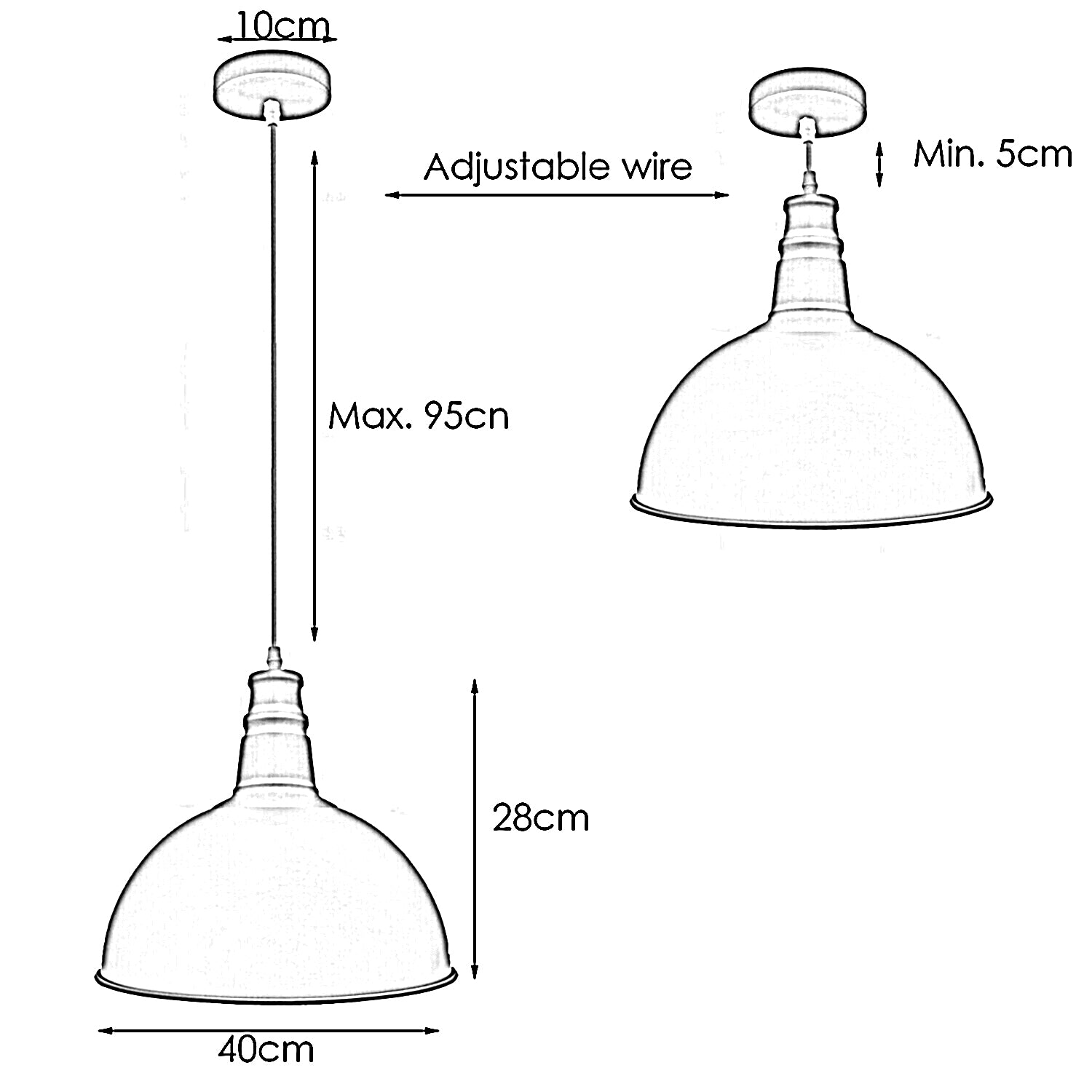 Red Retro Bedroom and Kitchen Pendant Light Shades