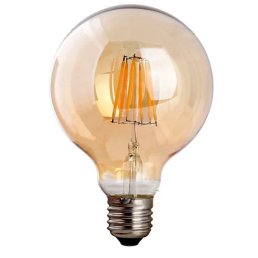 Vintage G95 dimbare E27 8W bolvormige schroeflamp ~3219