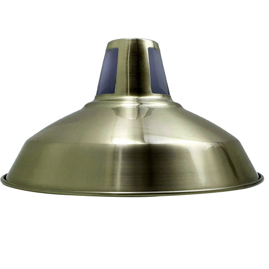 LEDSone industriële vintage Barn Slotted Green messing lampenkap~1082