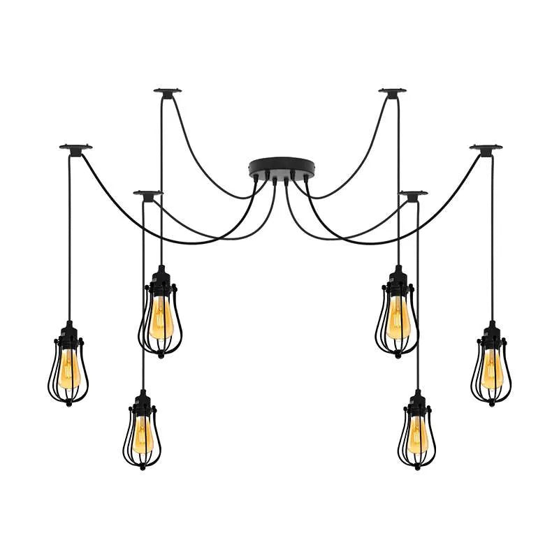 six head pednant light with bulb