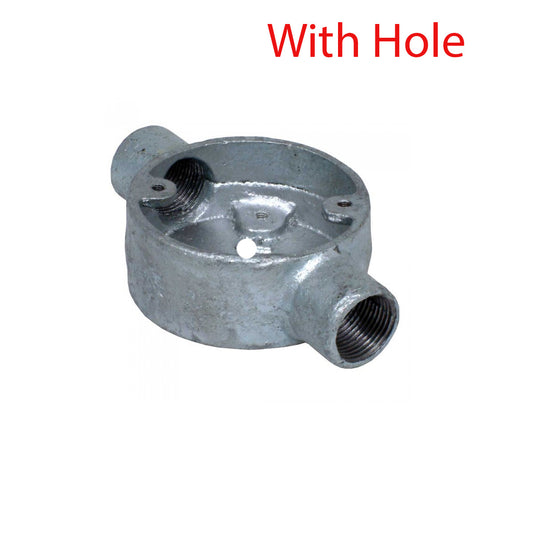 Gegalvaniseerde metalen aansluitdoos met 2 stopcontacten, 20 mm, Hale-buisverlichtingsfittingen ~4644