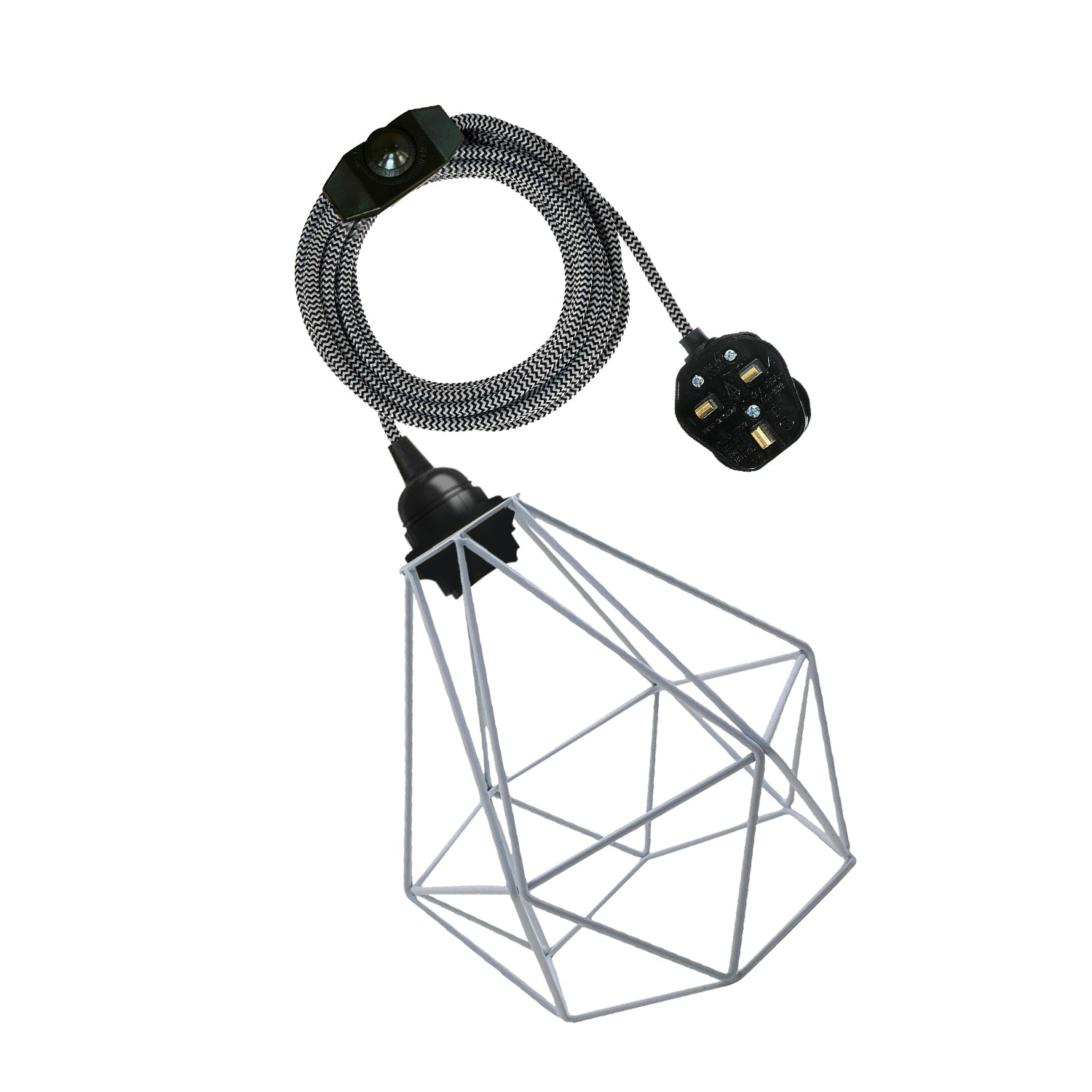 Geometric metal pendant light