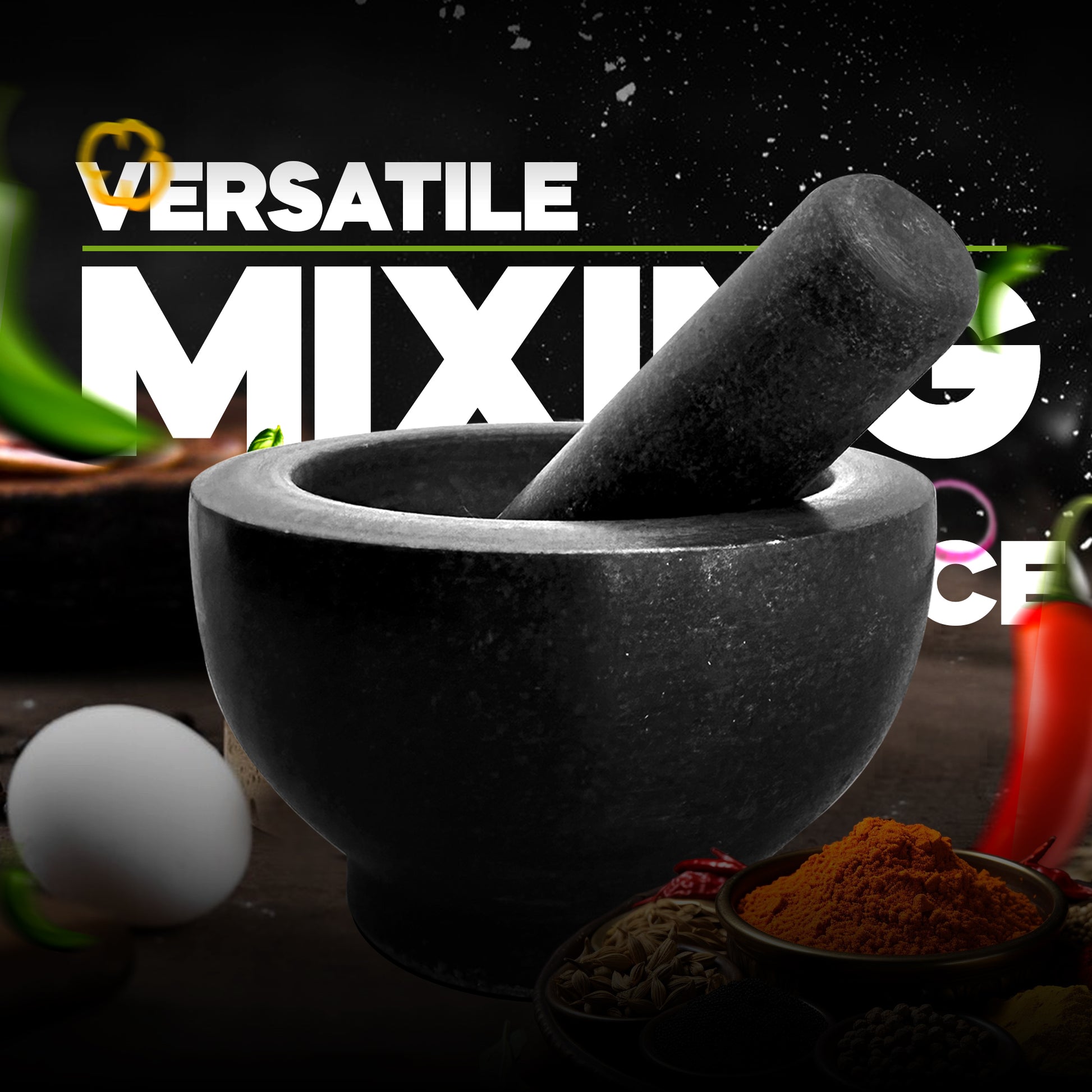 Marble Pestle and Mortar Grinding for Spice Herbs Nuts