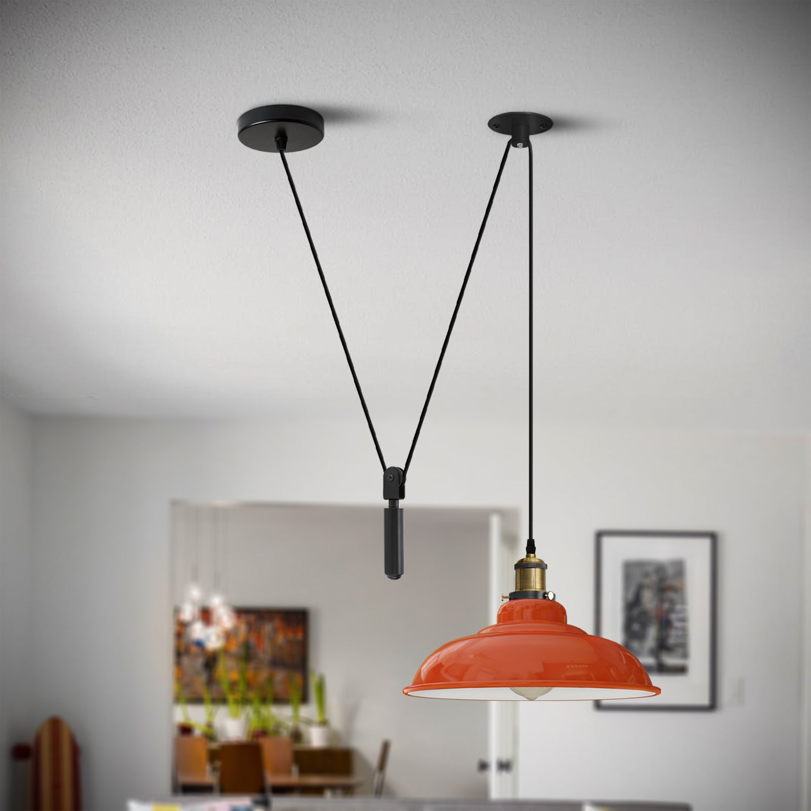 Rise and Fall or Pulley System Pendant Lights