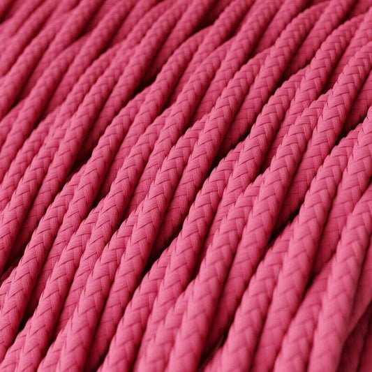 1M/5M/10M 3-aderige gedraaide roze vintage elektrische stoffen kabel flex 0,75 mm~4867