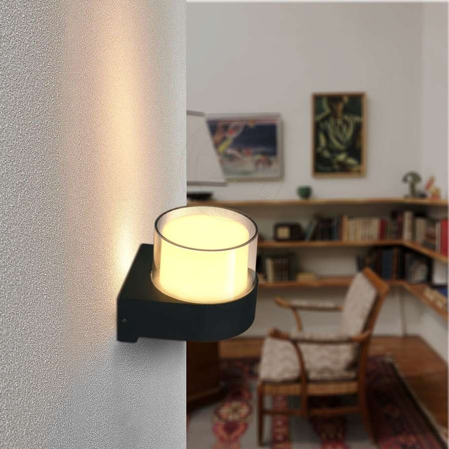 Wall Lights Up Down Lighting  Black Stainless Steel IP54 Waterproof, Exterior Wall Sconce Front Door Patio Porch Garden Garage wall fixture Oval Bulkhead Waterproof Modern Outdoor Wall lights Außenwandleuchte Aplique de pared para exterior outdoor wall lights mains powered outside wall lights mains powered garden wall lights porch lights outdoor led bulkhead light lutec lighting led lights outside exterior light outdoor shed lights outdoor bulkhead light outside porch lights Wall Lights Up Down Lighting