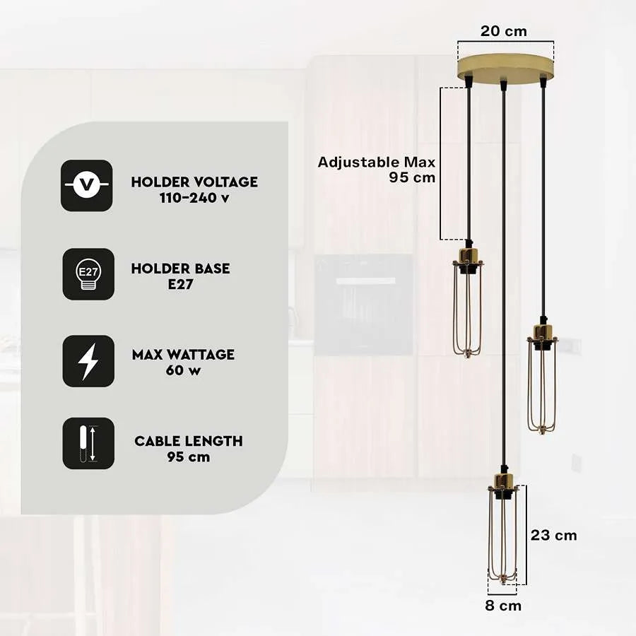 e27 base adjustable cable ceiling pendant light